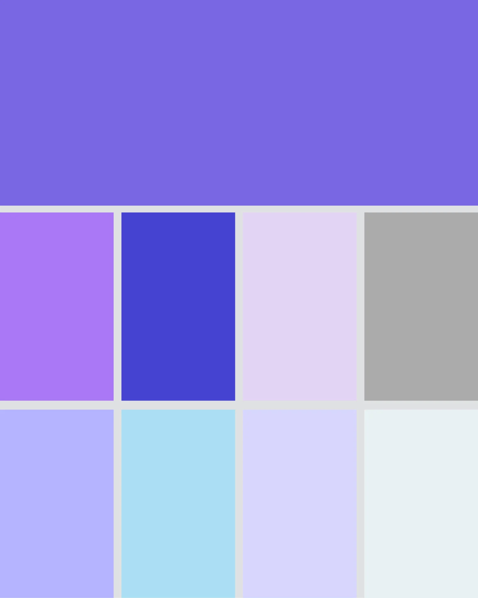 Praloop colour system — the violet primary above a grid of eight accent and companion swatches