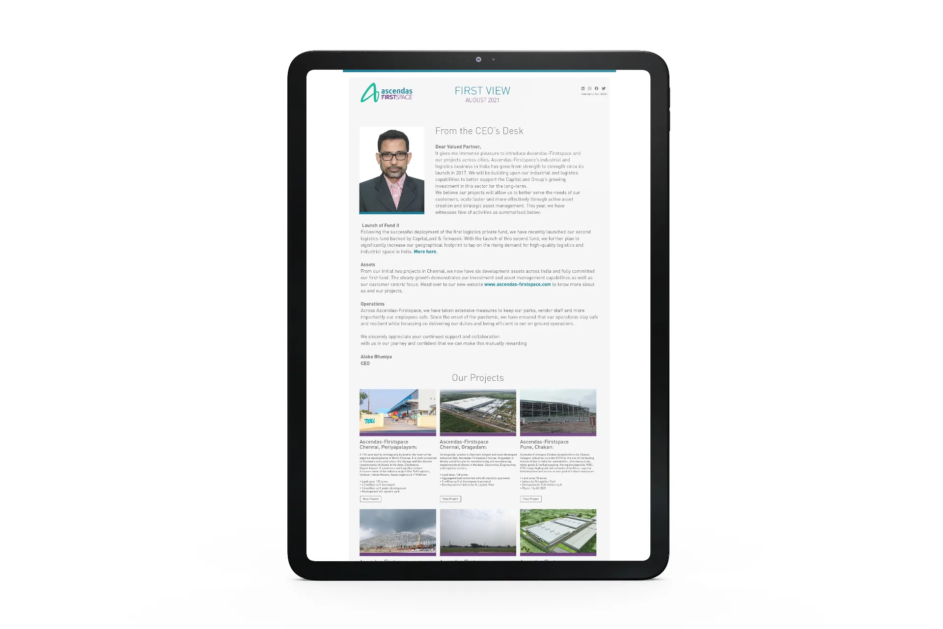 Ascendas Firstspace newsletter design