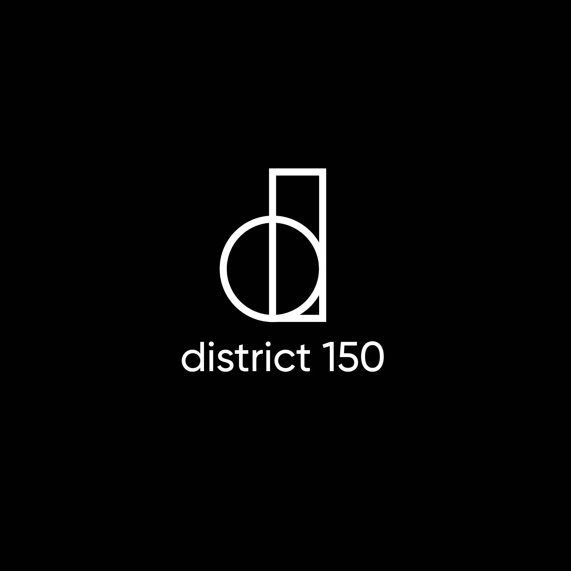 District 150 - Brand logo design on black background