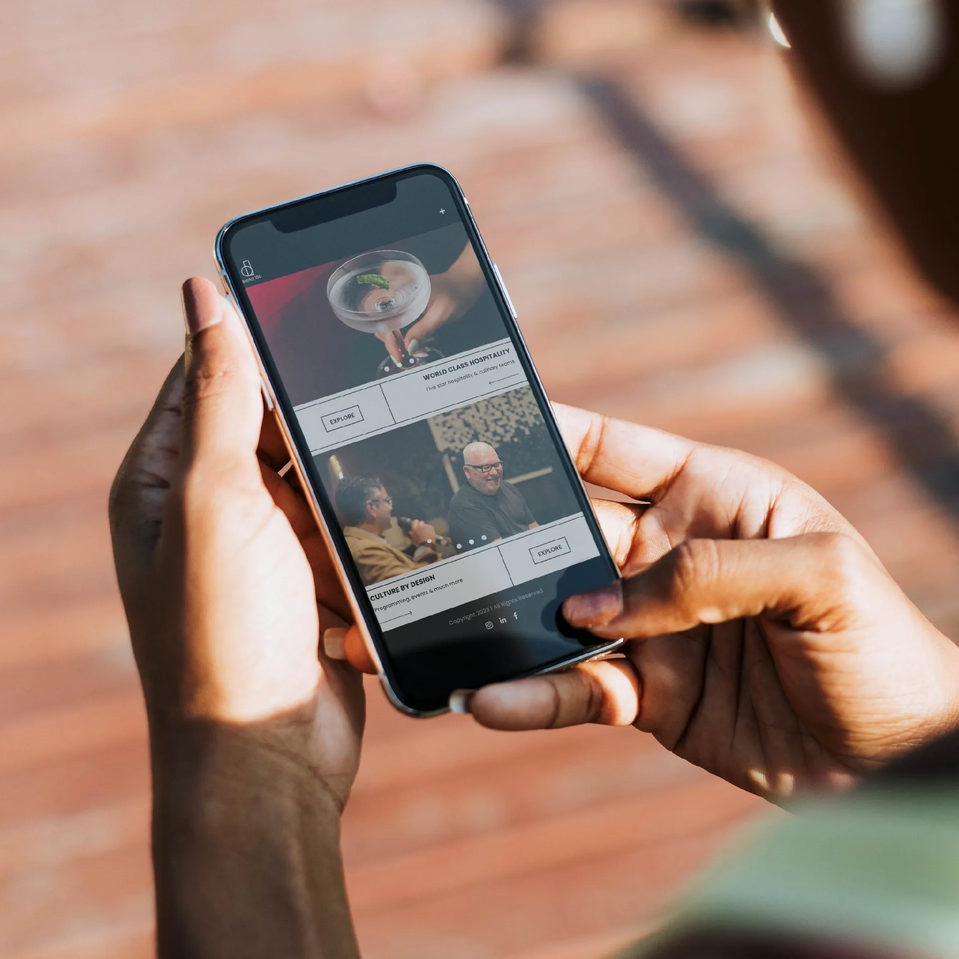 District 150 - Mobile application interface design in hands
