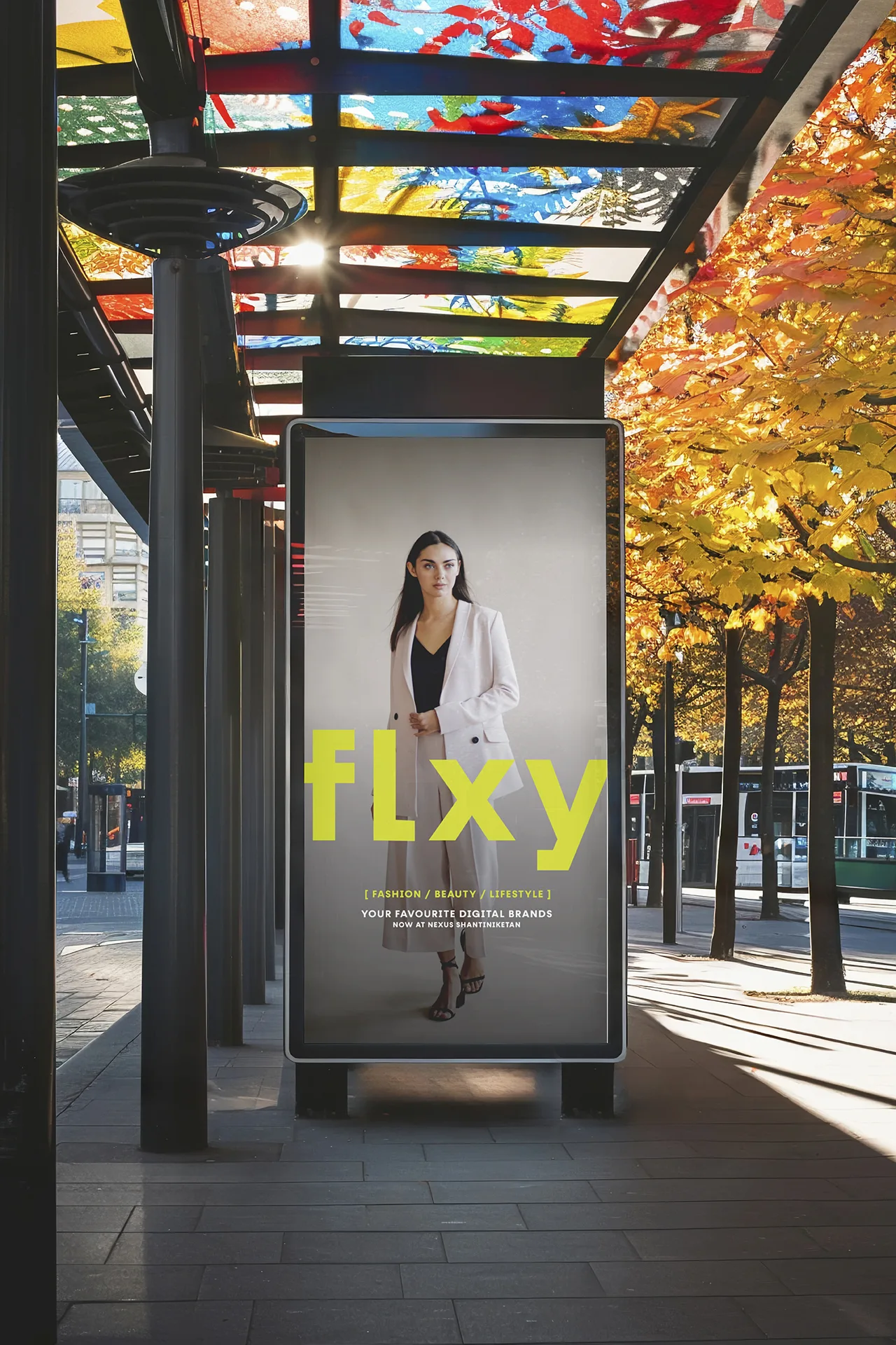 FLXY - Store exterior showcasing black and lime green brand identity
