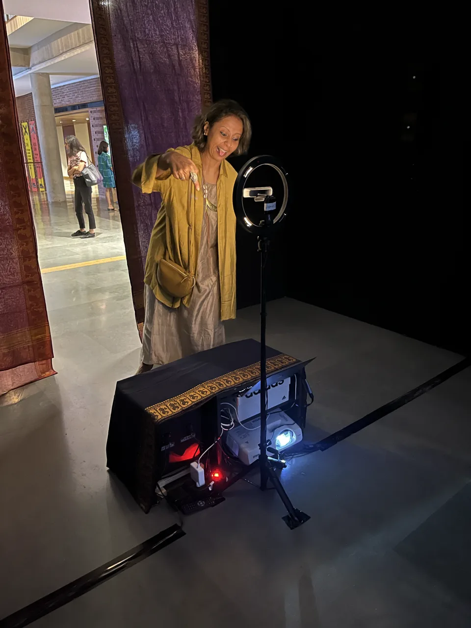 Give Me a Sign - Behind-the-scenes view of installation setup and equipment