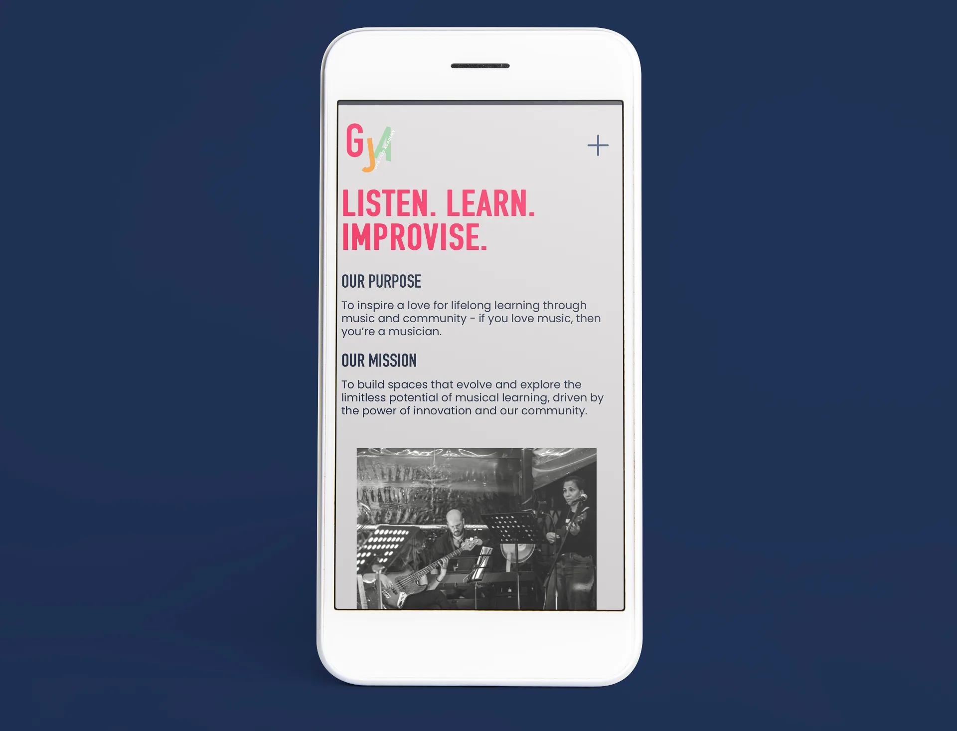 Goa Jazz Academy - Phone Interface 2