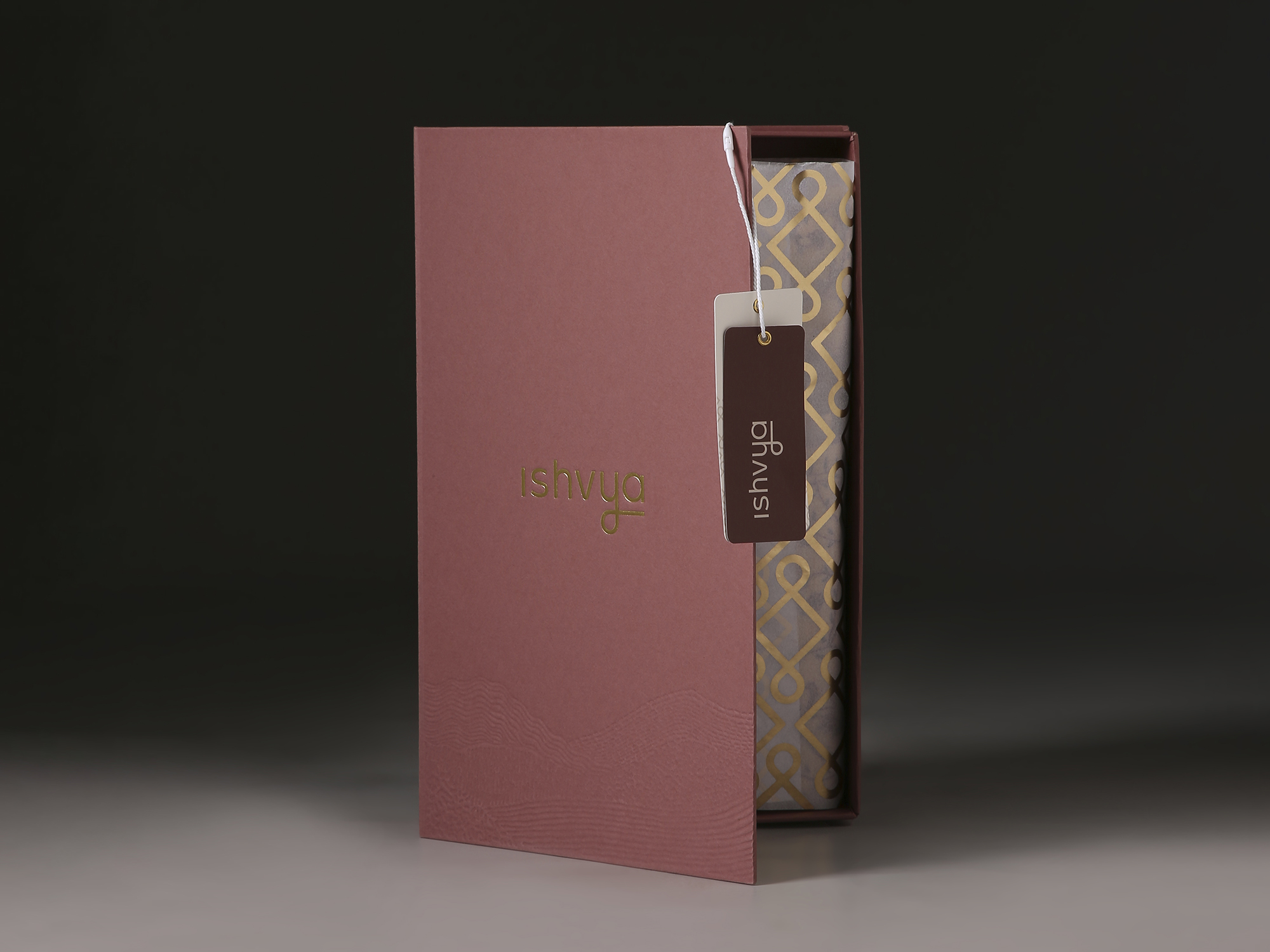 Ishvya packaging - pink box with tag