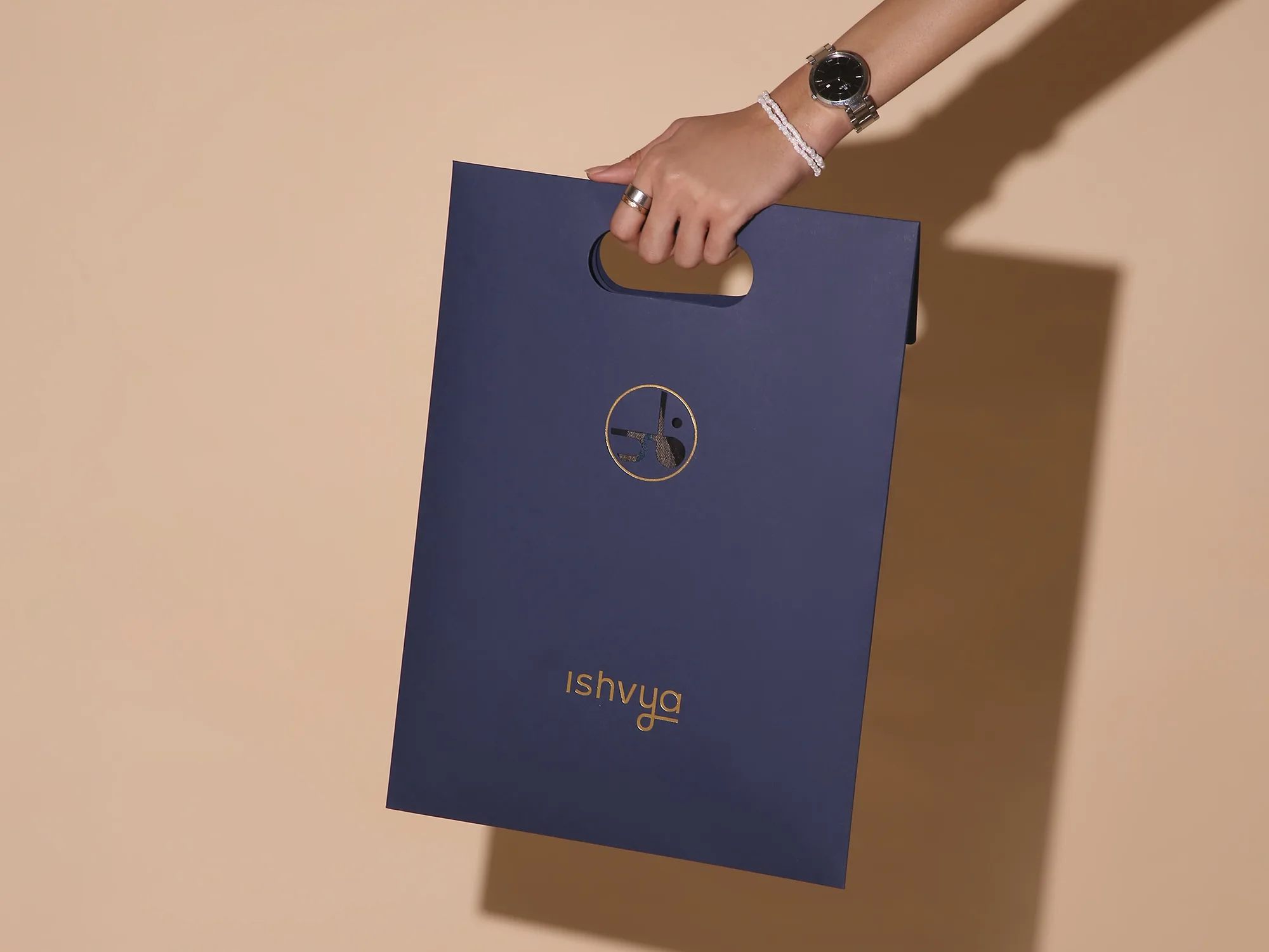 Ishvya packaging - navy carry bag