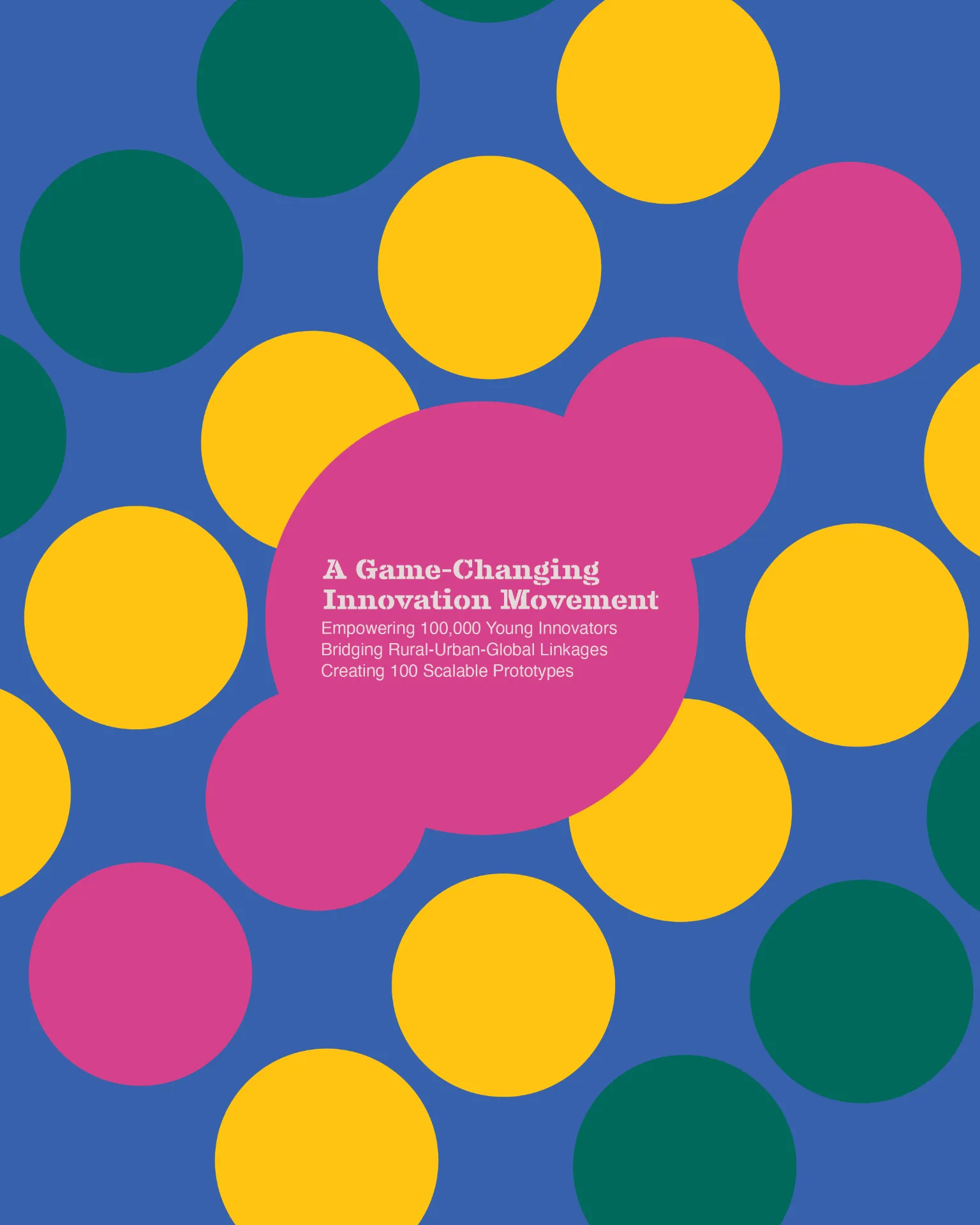 JUNICORN - Vibrant color palette with teal, yellow, and pink circles on blue background