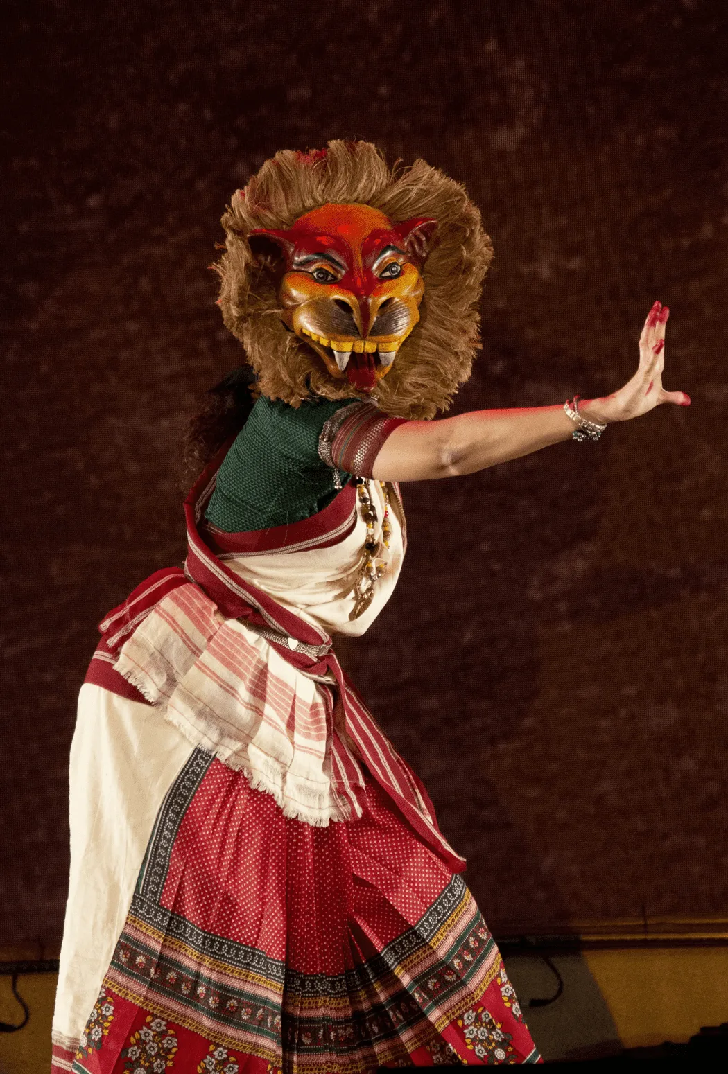 When Walls Dance - Performer with traditional lion mask