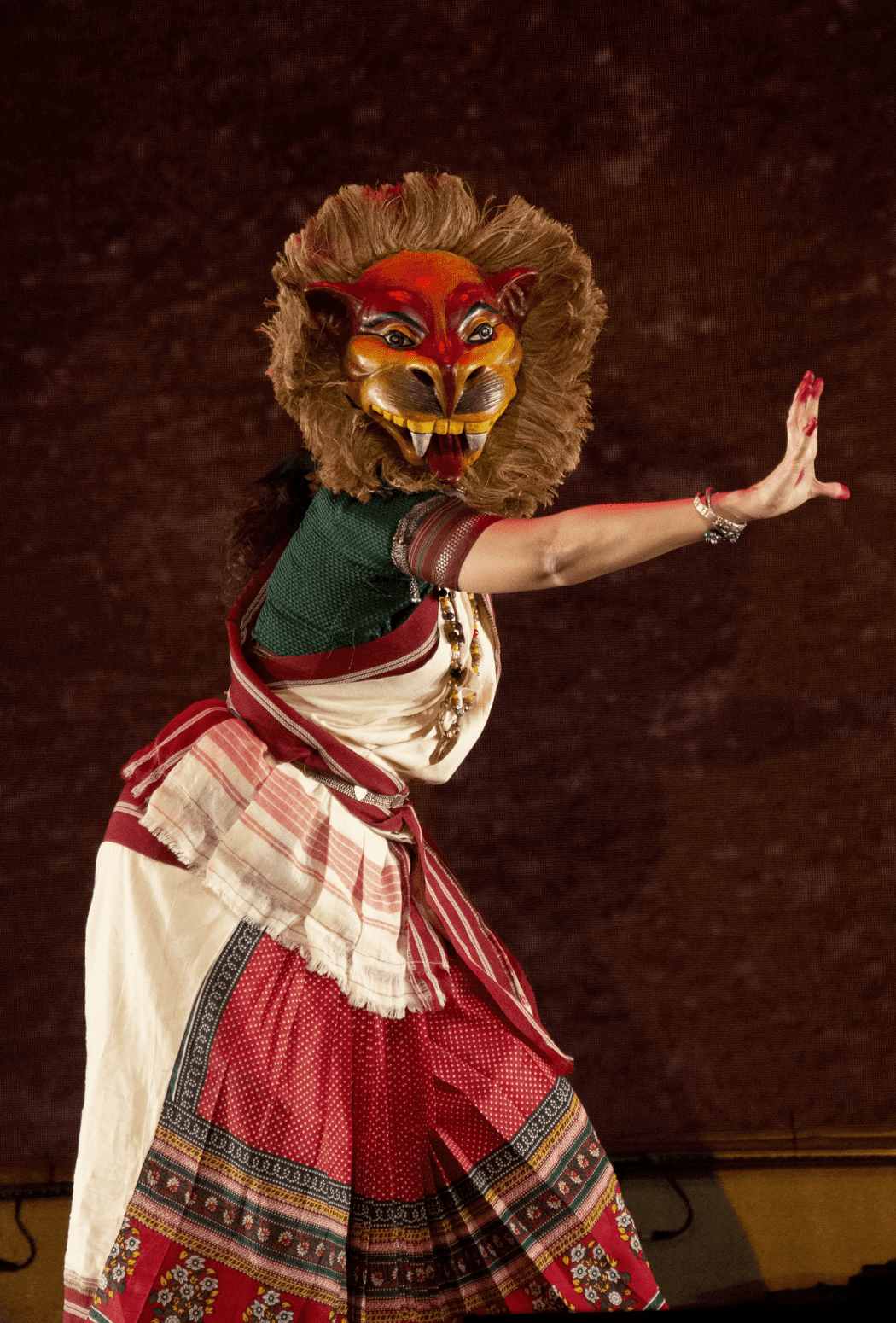 When Walls Dance - Performer with traditional lion mask